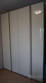 Armadio 4 ante olmo e bianco panna lucido