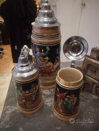 Boccale birra Steinkrug vintage  3 pz