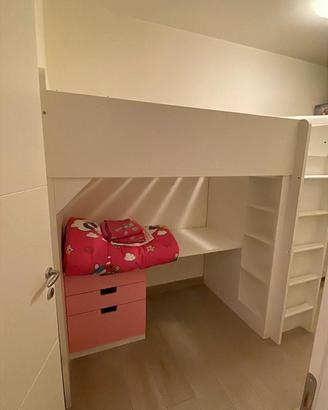 Letto ponte ikea con armadio e materasso