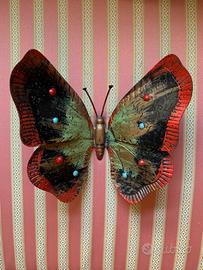 Farfalla decorativa metallo da appendere al muro