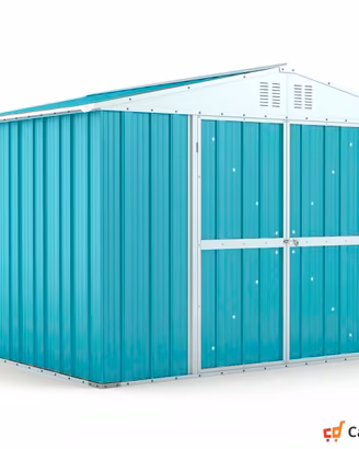 Box capanno giardino Acciaio 327x269cm azzurro