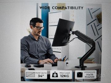 Supporto Monitor Per Schivania Singolo, Braccio Monitor Da 13 A 34