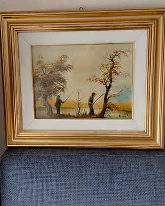Dipinto Paesaggio, olio su  tavoletta  di V.Costa