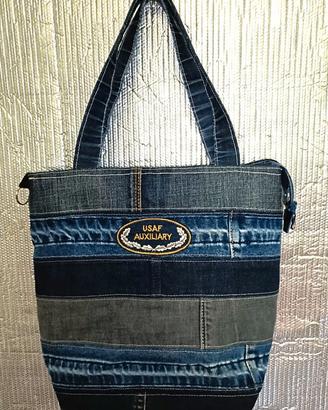 Borsa in tessuto jeans artigianale