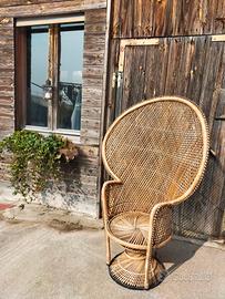 poltrona in vimini "pavone"
