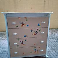 cassettiera, fasciatoio, vasca da bagno neonato