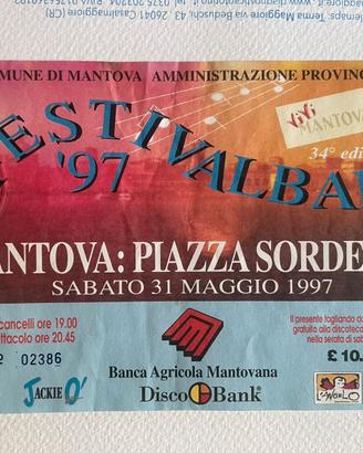 Biglietto concerto Festivalbar 97 da collezionista