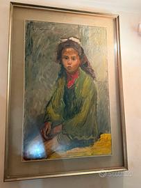 Dipinto ad olio-Ritratto di giovane donna(firmato)