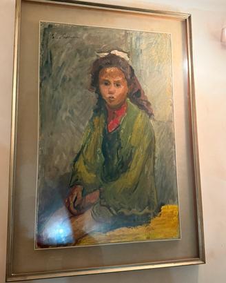 Dipinto ad olio-Ritratto di giovane donna(firmato)