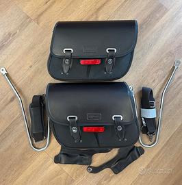 Coppia Borse Triumph in cuoio e cotone cerato