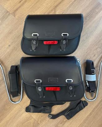 Coppia Borse Triumph in cuoio e cotone cerato