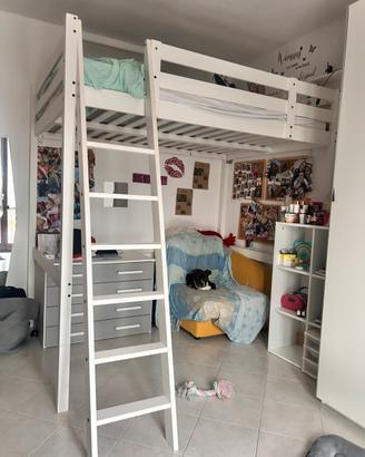 letto una piazza e mezza soppalco