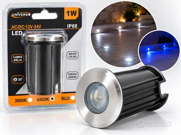 10 segnapassi LED IP68 1W 12/24V blu e caldi