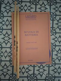 Bacchette batteria e libro scuola di batteria