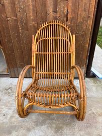 Sedia a Dondolo in Canna Di Bambù
