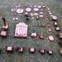 Lotto Vintage di Stampi e Utensili in Rame antichi