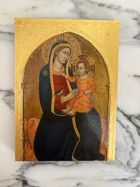 Icona Religiosa Madonna con Bambino - Oro Zecchino