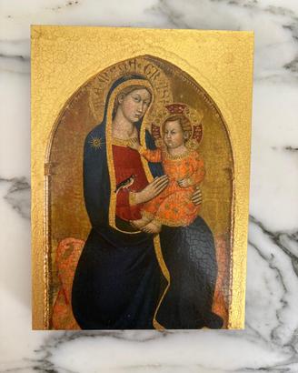 Icona Religiosa Madonna con Bambino - Oro Zecchino
