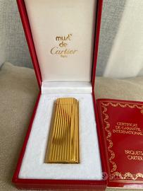 Accendino Cartier originale placcato oro con scato