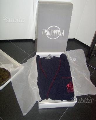 Vestaglia grigio perla uomo invernale cachemire la