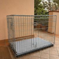Box pieghevole per cani zincato + materasso