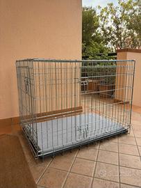 Box pieghevole per cani zincato + materasso