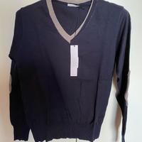 Carigan blu uomo scollo a V taglia M Exibit nuovo