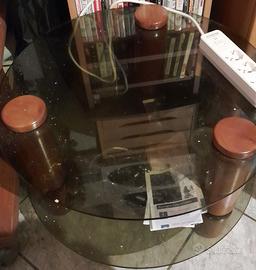 Tavolino da salotto elegante in doppio vetro 60x60
