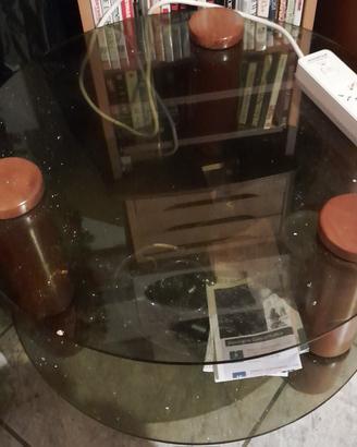 Tavolino da salotto elegante in doppio vetro 60x60