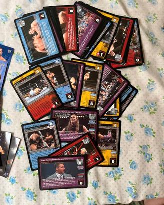 Lotto 55 carte WWE wrestling RAW SmackDown
