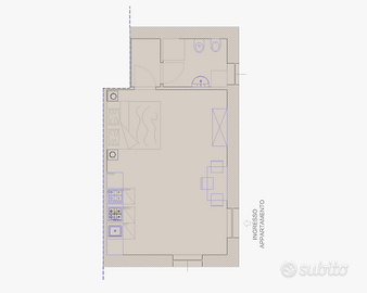 Monolocale ristrutturato arredato