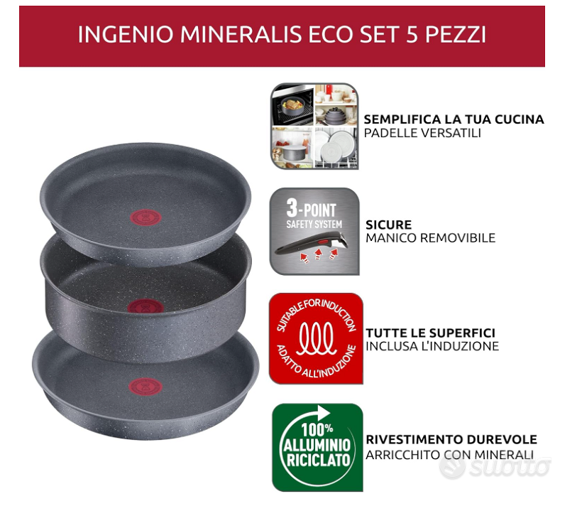 Lagostina Ingenio Mineralis Eco Set PadeB0BX9HDB6F - Elettrodomestici In  vendita a Frosinone