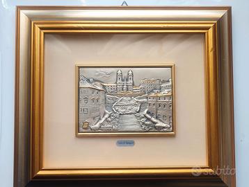 Quadro in argento. Roma Trinità dei Monti. 