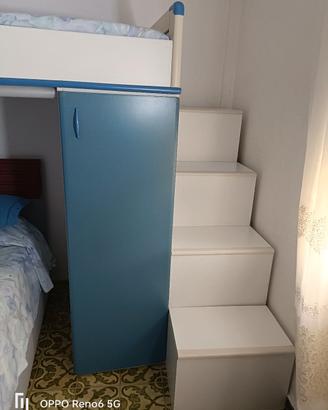 soppalco lineare con scaloni  contenitorii