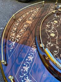 NUOVO Carrello Bar  in Legno Intarsiato