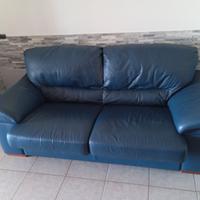 Divano letto in pelle blu