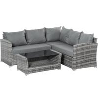 Set Mobili da Giardino in Rattan PE da 4 Pezzi