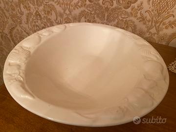 2 Piatti da portata fondi  in ceramica bianca