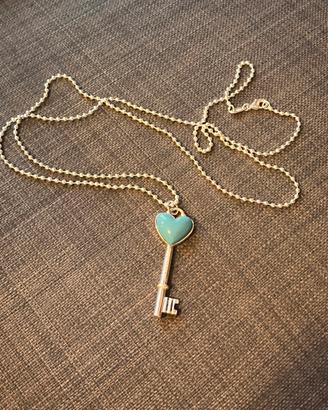 Collana chiave cuore argento 925 Tiffany