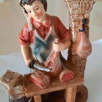 Statuina salumiere presepe in resina NUOVA cm 15