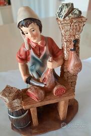 Statuina salumiere presepe in resina NUOVA cm 15