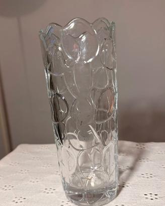 Vaso vetro decorato 20cm nuovo