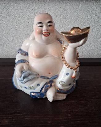 Statua porcellana Buddha Ridente Cina Budai 