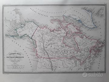 Carta geografica Nuova Bretagna e Groenlandia