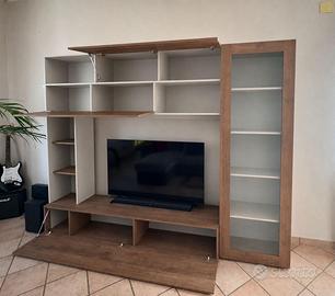 Parete attrezzata moderna effetto legno