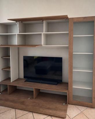 Parete attrezzata moderna effetto legno