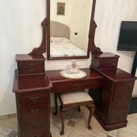 Tavolo antico da toilette in mogano di metà 800