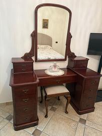 Tavolo antico da toilette in mogano di metà 800