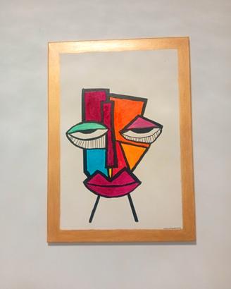 Dipinto Cubista moderno stile Picasso 70x50 