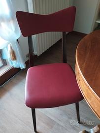 Sedia Vintage in legno e ferro con ecopelle 